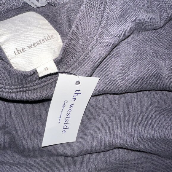 NWT The Westside Shop Lucia Black Terry Elastic Bottom Pullover Women's Small S - Picture 2 of 7